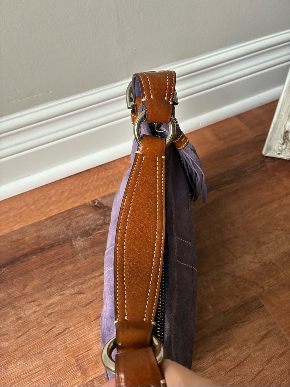 Coach Vintage Y2K Suede Leather Shoulder Bag, Purple, 8A14 - Picture 13 of 15